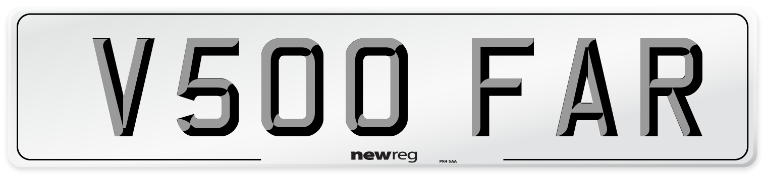V500 FAR Number Plate from New Reg
